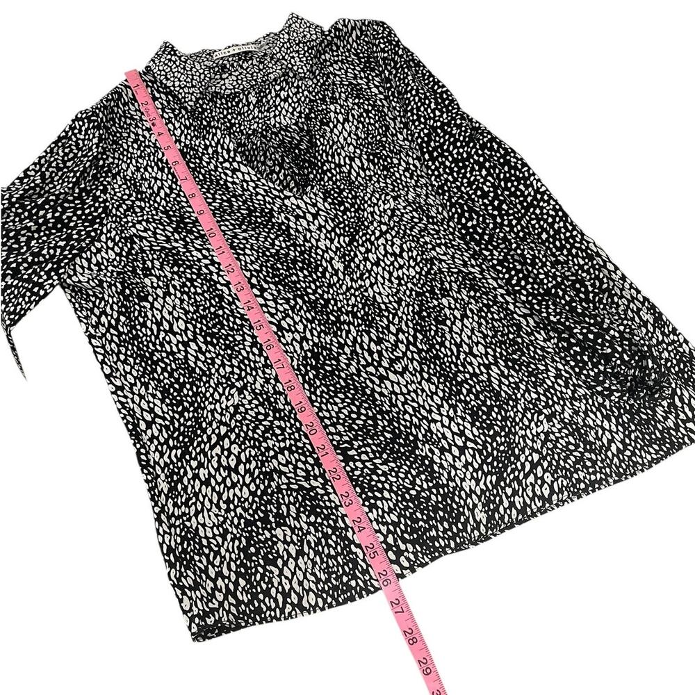 Alice + Olivia Willa Cutout Blouson Sleeve Top Modern Black and White Size Large - Picture 13 of 16